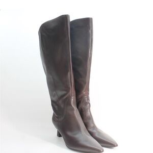 Naturalizer Deesha Extra Wide Calf SZ 9 Dark Brown Heeled Boots